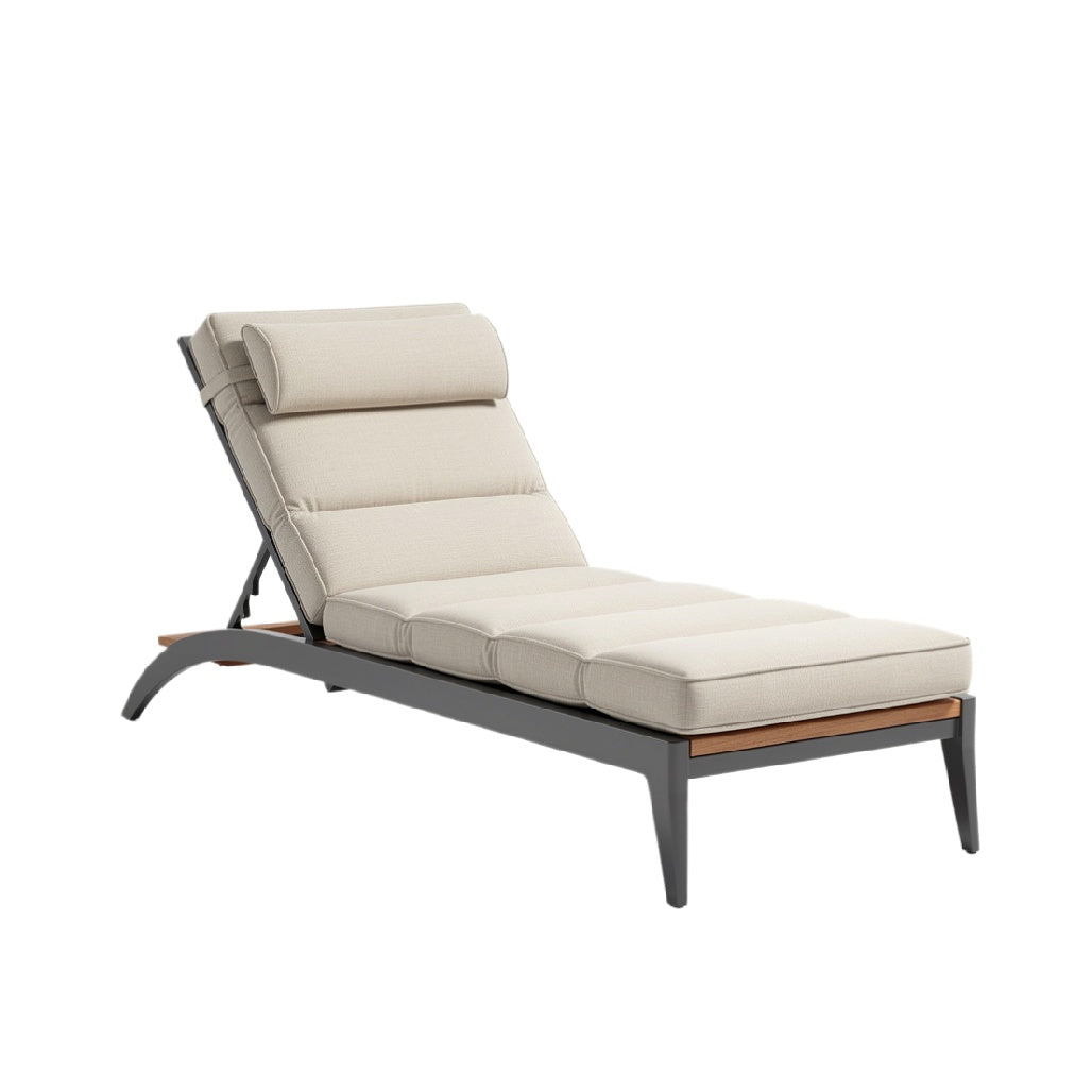 Modern Adjustable Outdoor Chaise Lounge with Cushions